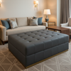 Savannah Bay - Noir Upholstered Ottoman | Architectural Fabrics