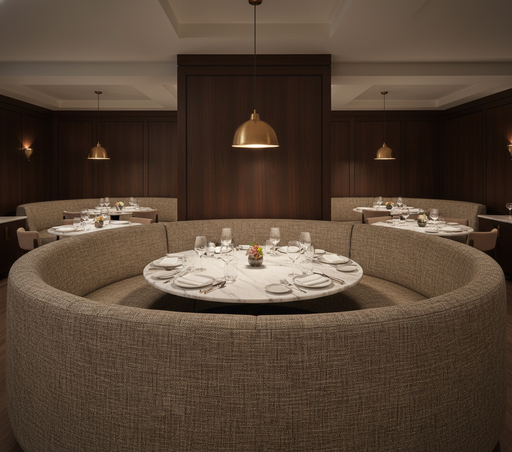 ARIES ABACUS Upholstered Banquette | Architectural Fabrics
