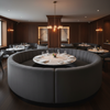 Smooth Solid Texture Deep Graphite Upholstered Banquette | Architectural Fabrics