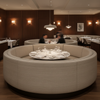 Fine Woven Texture Soft Taupe Upholstered Banquette | Architectural Fabrics