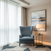 Ultrasuede  Moonstone  Blue Upholstered Chair | Ultrasuede Upholstery