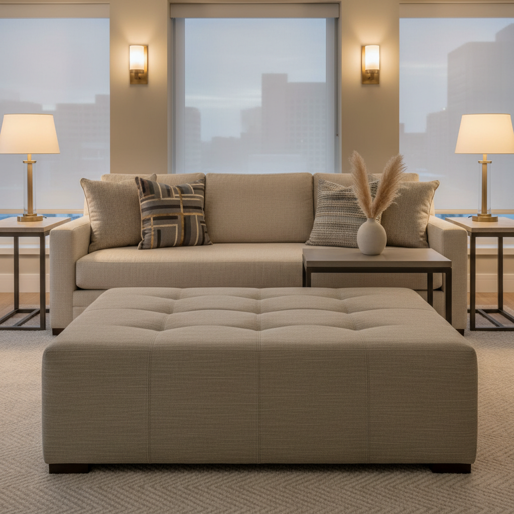 BENNETT ROLLER SHADE - BENNETT ROLLER SHADE Roller Shade Upholstered Ottoman | Architectural Fabrics
