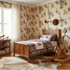 The Original Yeeha 1950's Cowboy Organic Cotton Sateen Fabric - Cream Mid-Century Modern | Architectural Wallcoverings - Boys Bedroom Room Setting