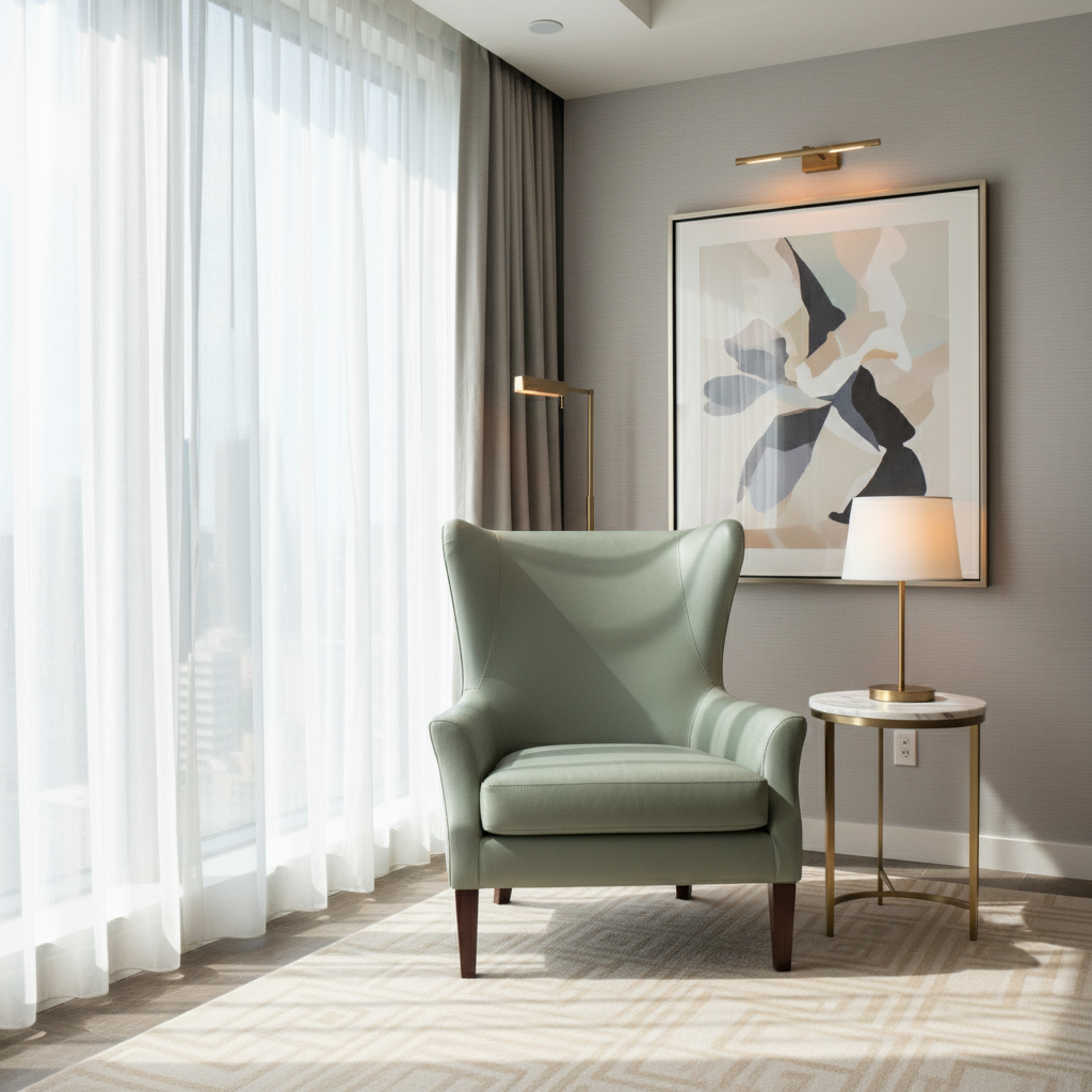 Smooth Pebble Grain Dusty Sage Upholstered Chair | Architectural Fabrics