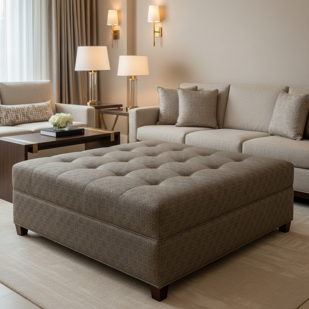 Basketry - Basketry Performance Vinyl Upholstered Ottoman | Architectural Fabrics