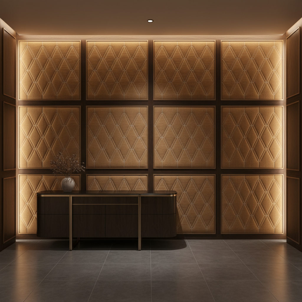 Stone Haven - Tobacco Upholstered Wall Panel | Architectural Fabrics