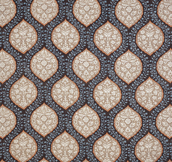 Nina Campbell Fabric - Espresso Brown Wallcovering | Nina Campbell