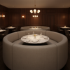 Brushed Linen Weave Misty Taupe Upholstered Banquette | Architectural Fabrics