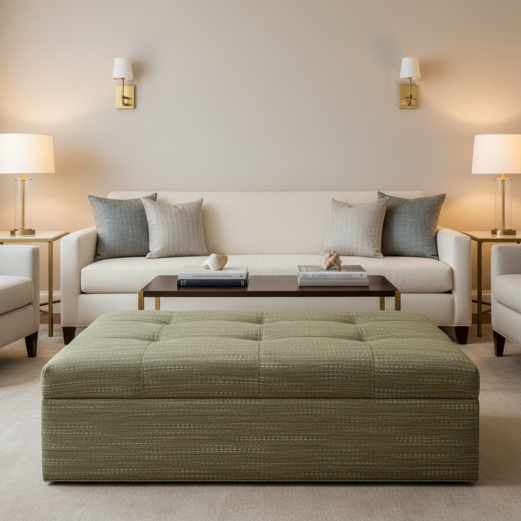 Tumble Reef - Garden Upholstered Ottoman | Architectural Fabrics