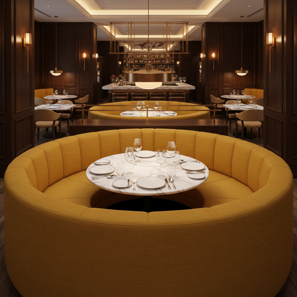 Peter Island - Goldenrod Upholstered Banquette | Architectural Fabrics