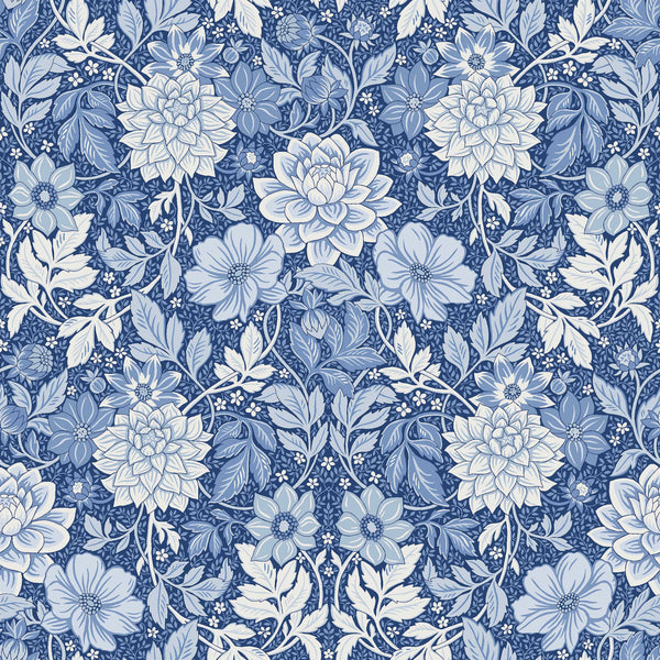 Dahlia Garden Blue and White — Schumacher