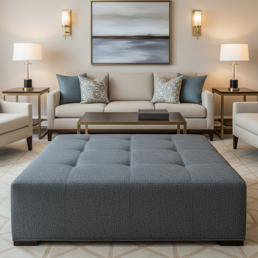 Rainbow Reef - Harbor Upholstered Ottoman | Architectural Fabrics