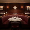 Fine Pebble Grain Deep Wine Upholstered Banquette | Architectural Fabrics
