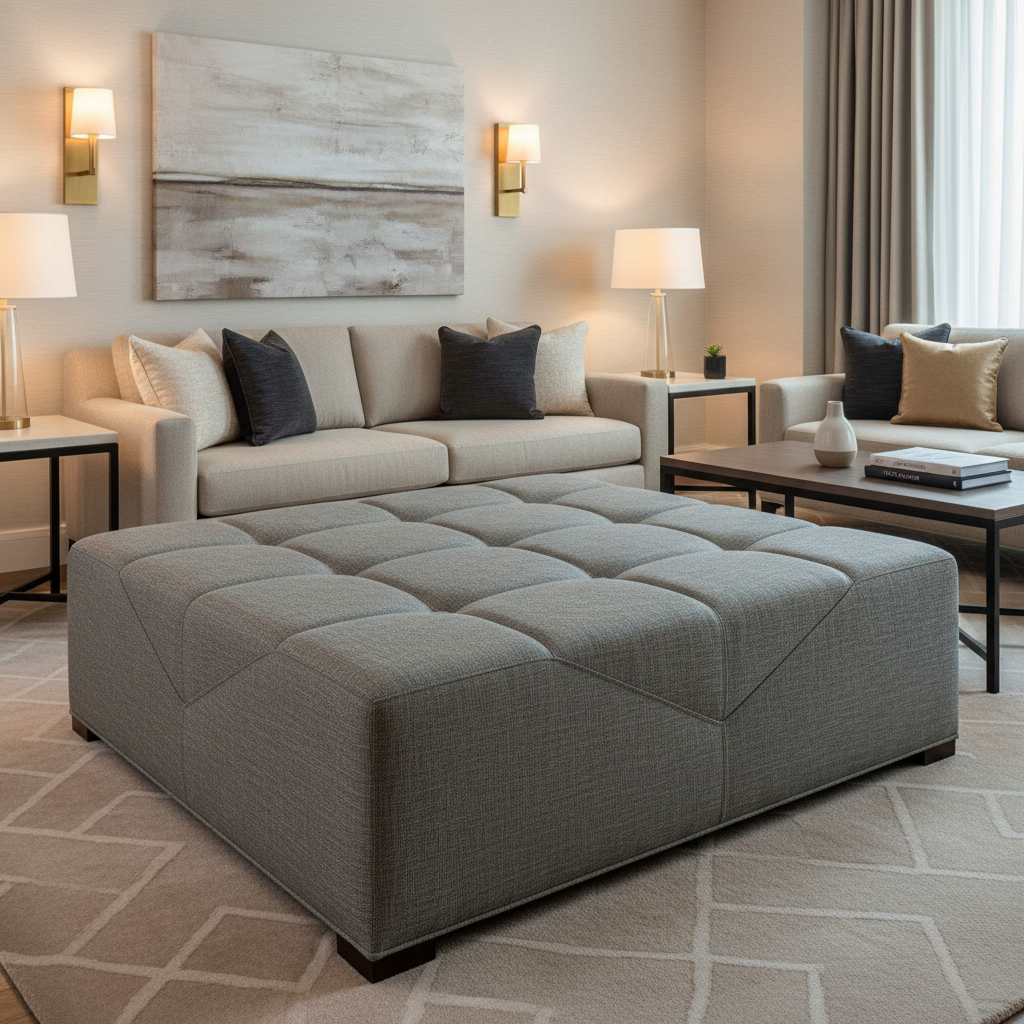 Marigot - Metal Upholstered Ottoman | Architectural Fabrics