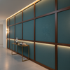 Woven Linen Texture Deep Teal Upholstered Wall Panel | Architectural Fabrics