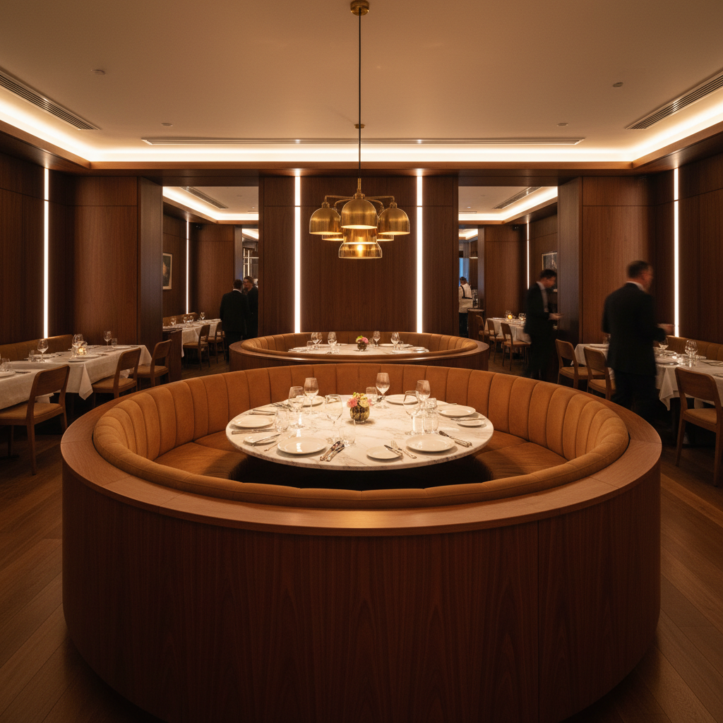 Ultrasuede  Maple Wood  Brown Upholstered Banquette | Ultrasuede Upholstery