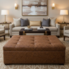 West Indian Lily - Cinnamon Upholstered Ottoman | Architectural Fabrics