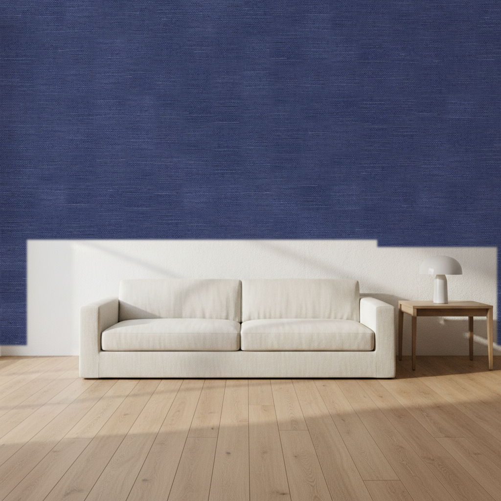 Nantucket Grasscloth Indigo Wallcovering | Phillipe Romano room setting