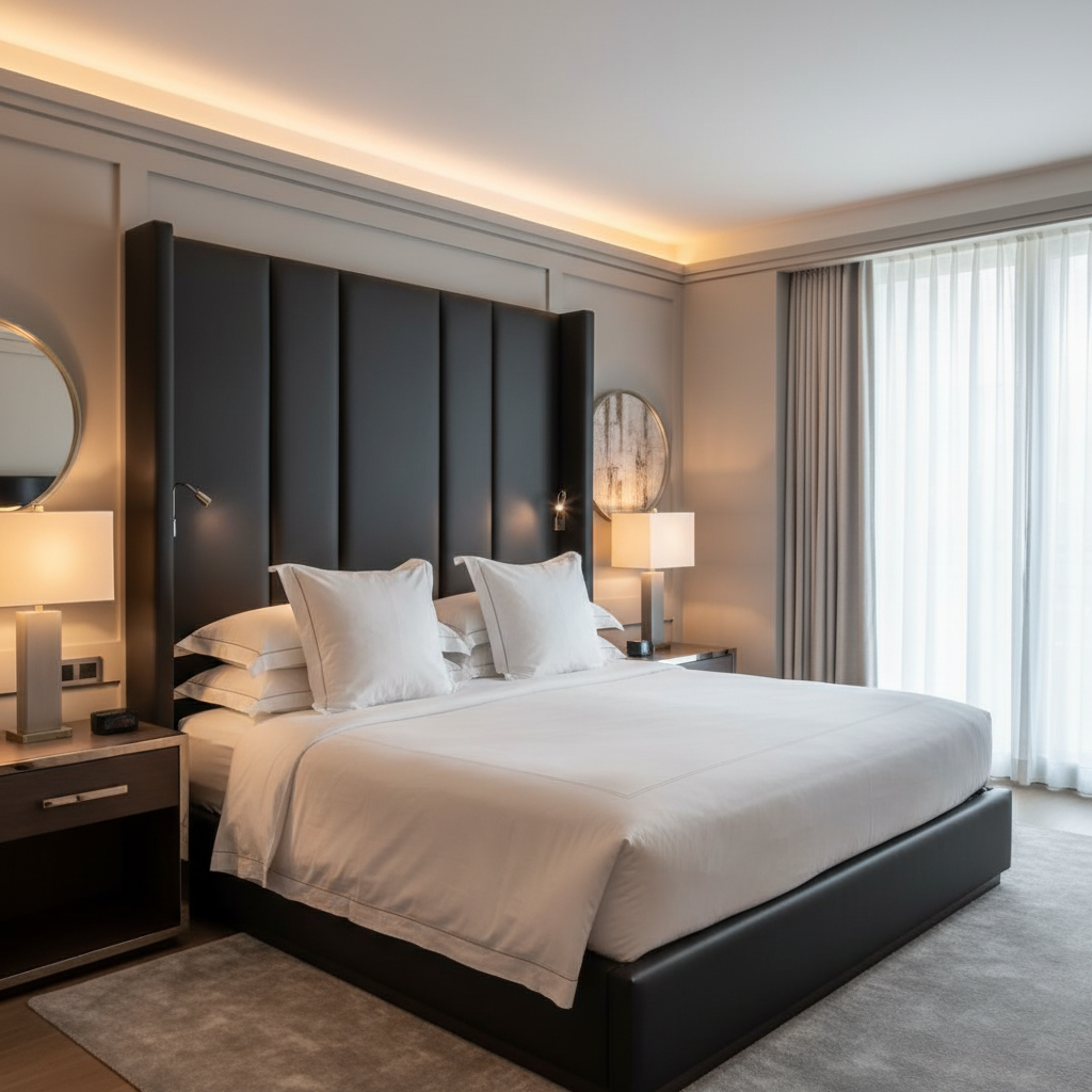 Maya Riviera - Ebony Upholstered Headboard | Architectural Fabrics