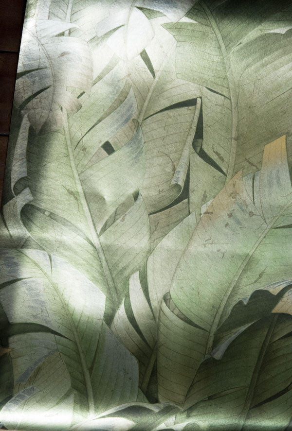 Beverly Hills Beach - Metallic Green Palm Leaves