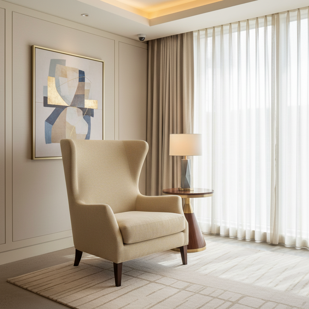 Aarden - Oatmeal Silicone Hybrid Upholstered Chair | Architectural Fabrics