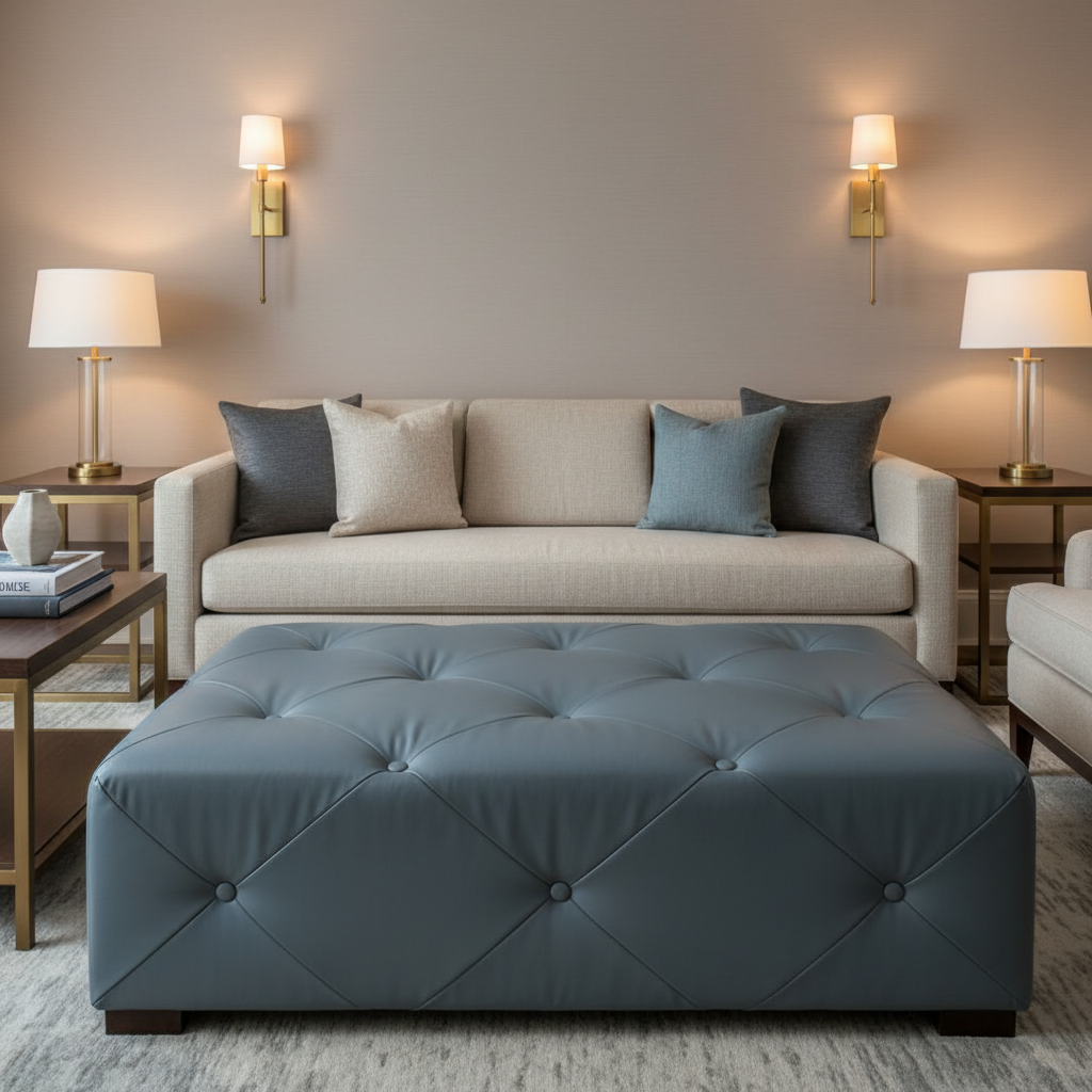 Red Hook - Pond Upholstered Ottoman | Architectural Fabrics