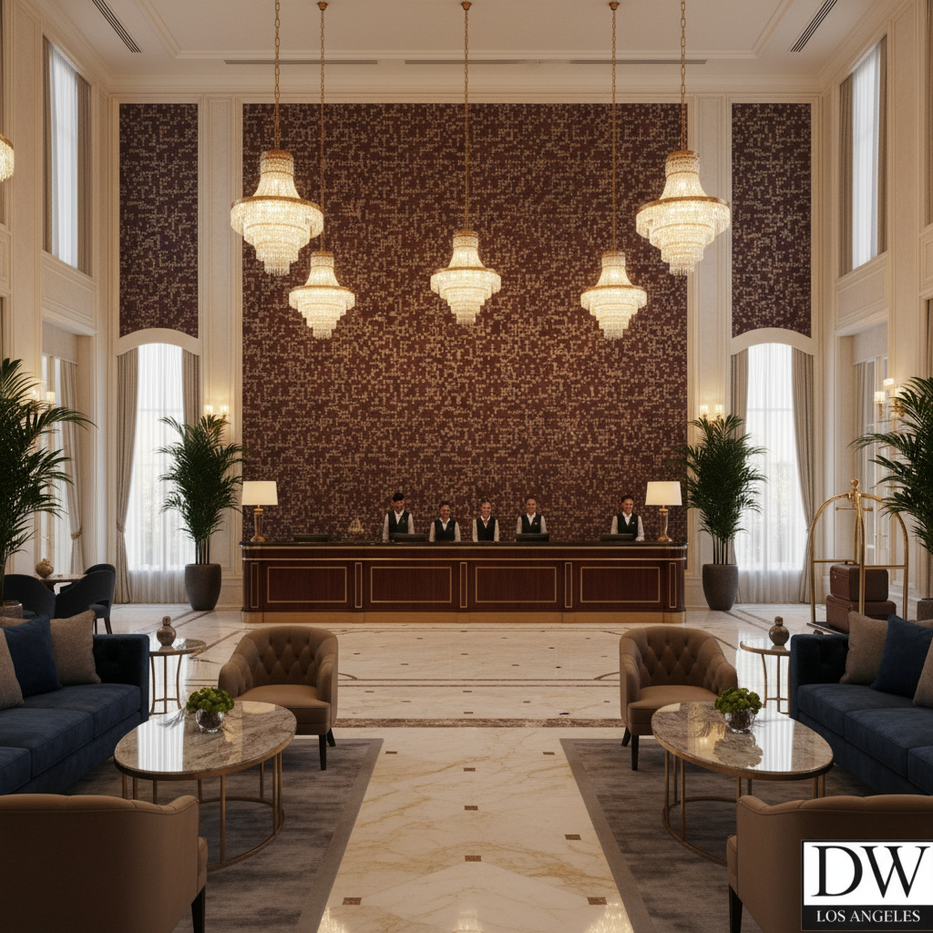 Nice Reima | Hollywood Wallcoverings - Hotel Lobby commercial room setting