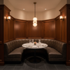 Alamo - Truffle Performance Vinyl Upholstered Banquette | Architectural Fabrics