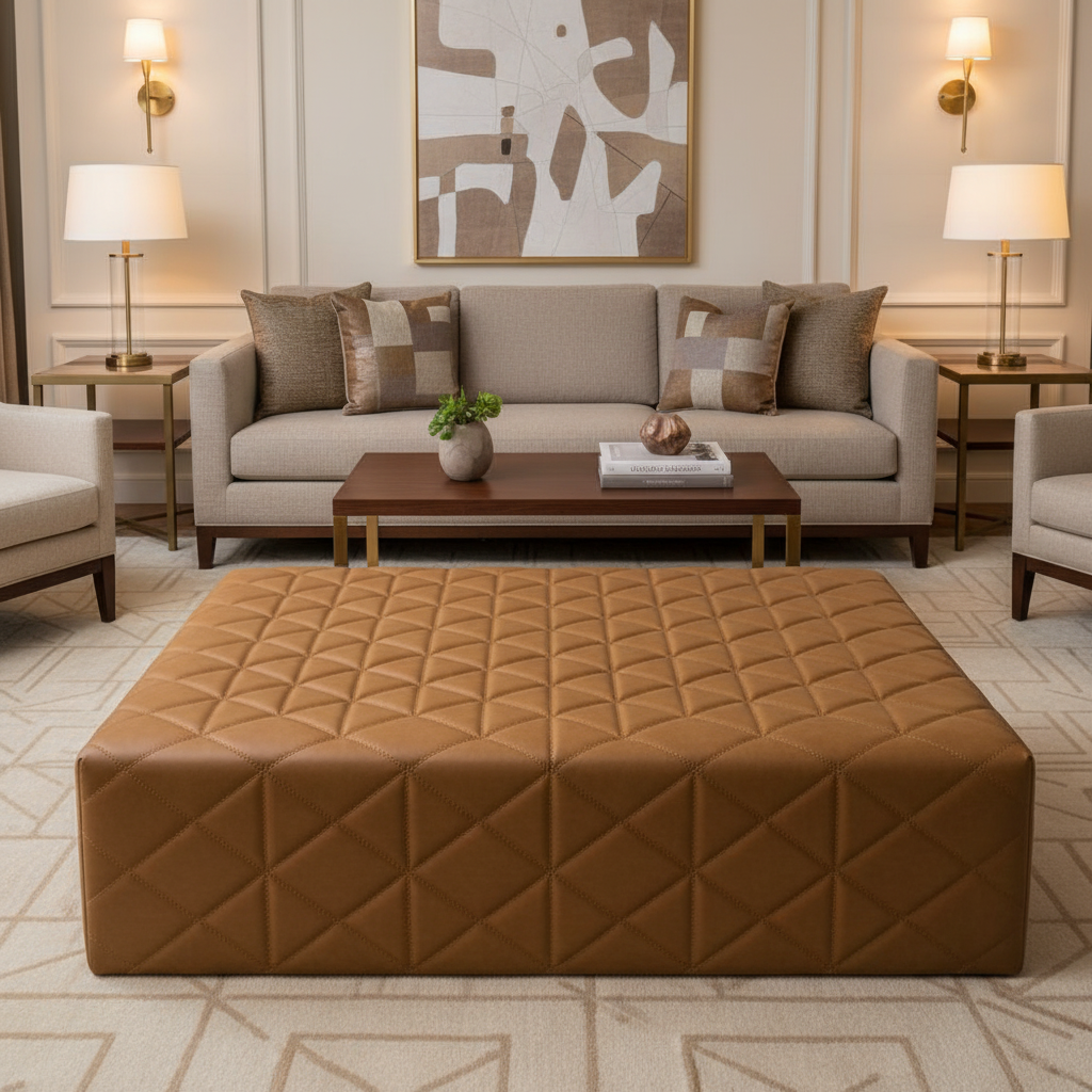 Tres Palmas - Elk Upholstered Ottoman | Architectural Fabrics