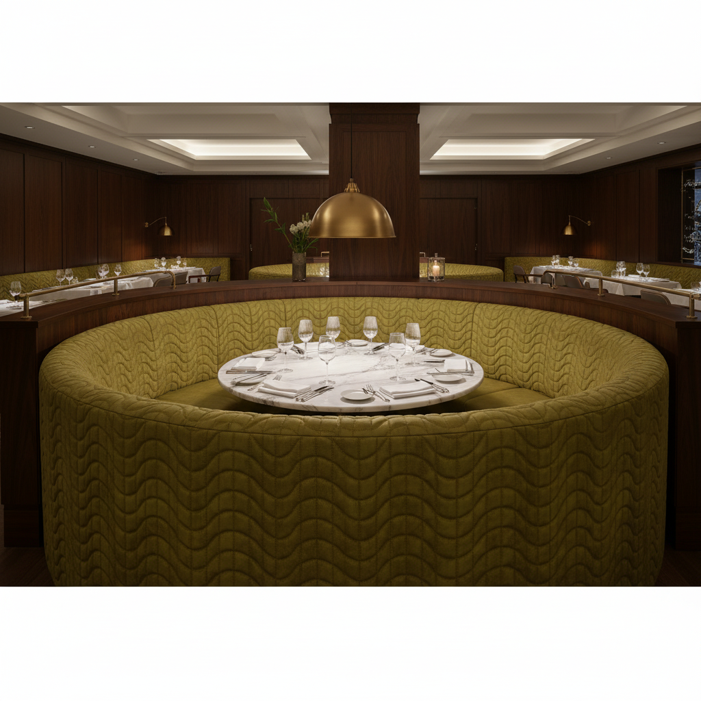 Waterfall Bay - Matcha Upholstered Banquette | Architectural Fabrics