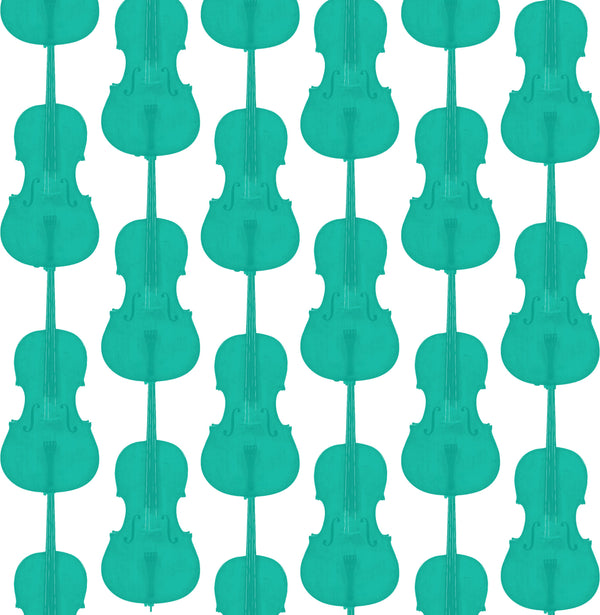 Cello Damask - Jade Green Contemporary | Architectural Wallcoverings