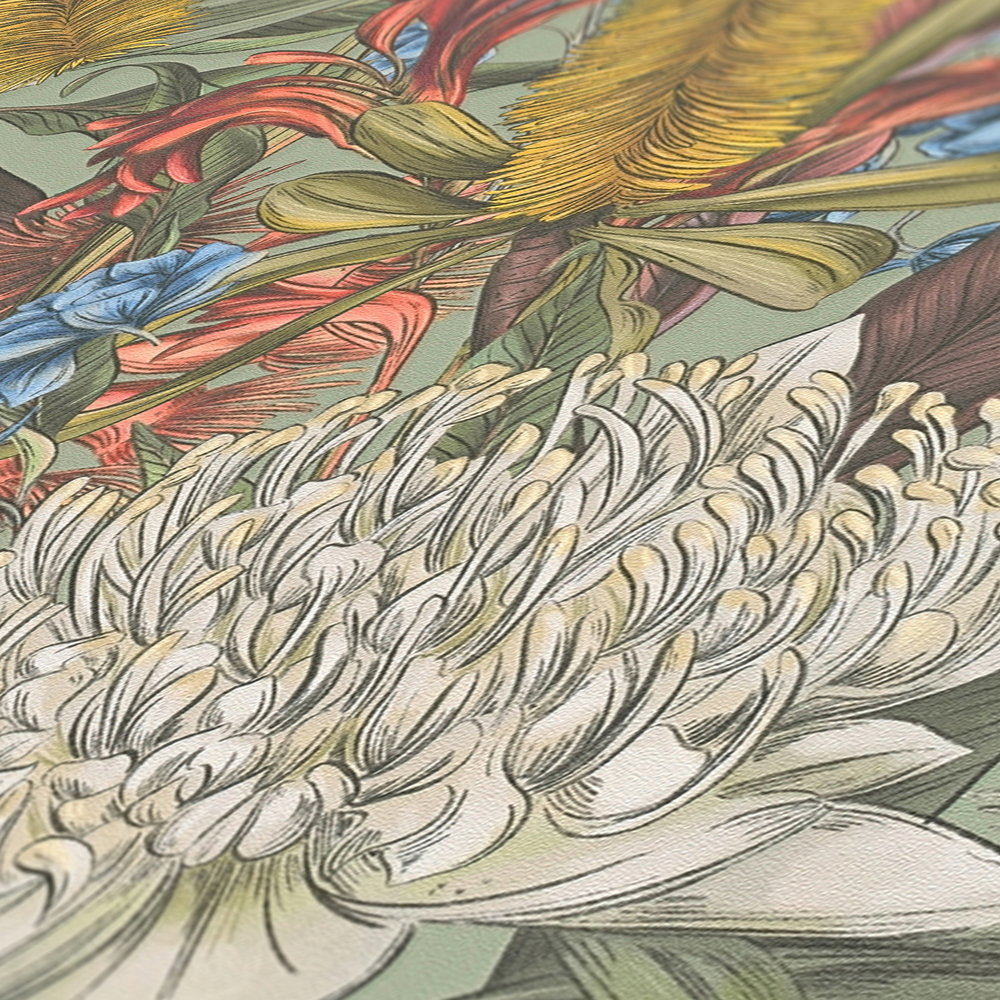 Drawn Into Nature Green Wallcovering | AS Creation