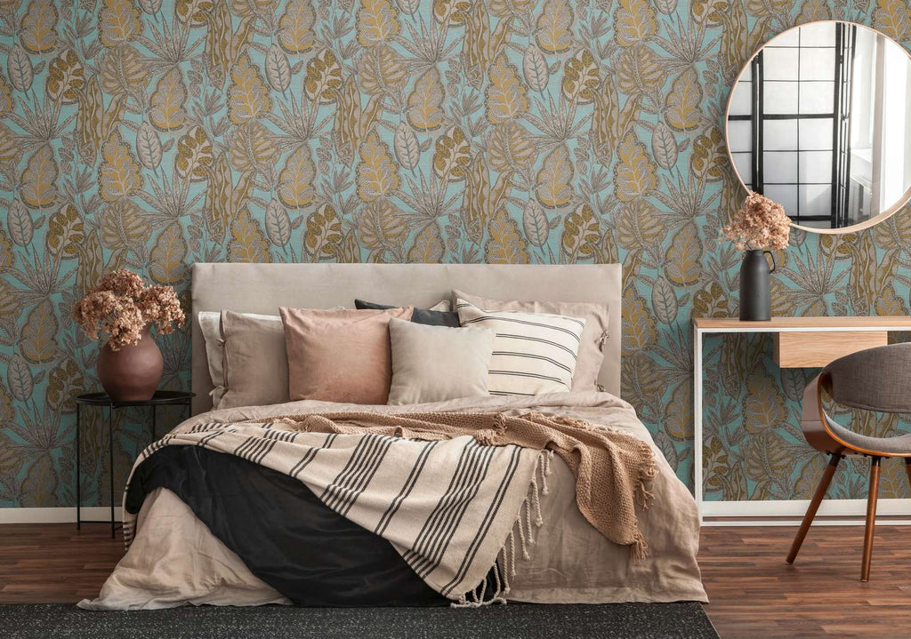 Famous Garden Aqua Wallcovering | AS Creation