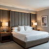 Fine Pebble Grain Dark Taupe Upholstered Headboard | Architectural Fabrics