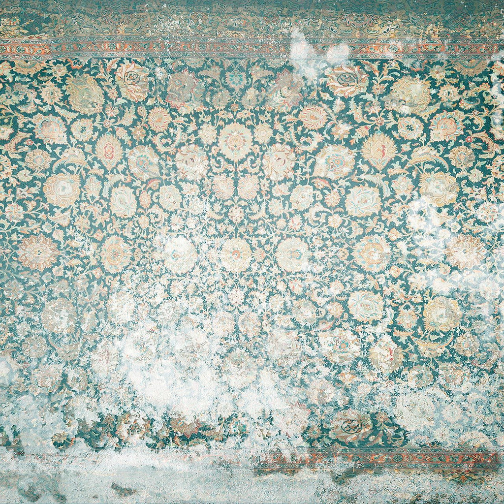 Floral Rug Turquoise, Made to Measure Mural Vinyl