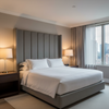 Smooth Pebble Grain Slate Gray Upholstered Headboard | Architectural Fabrics