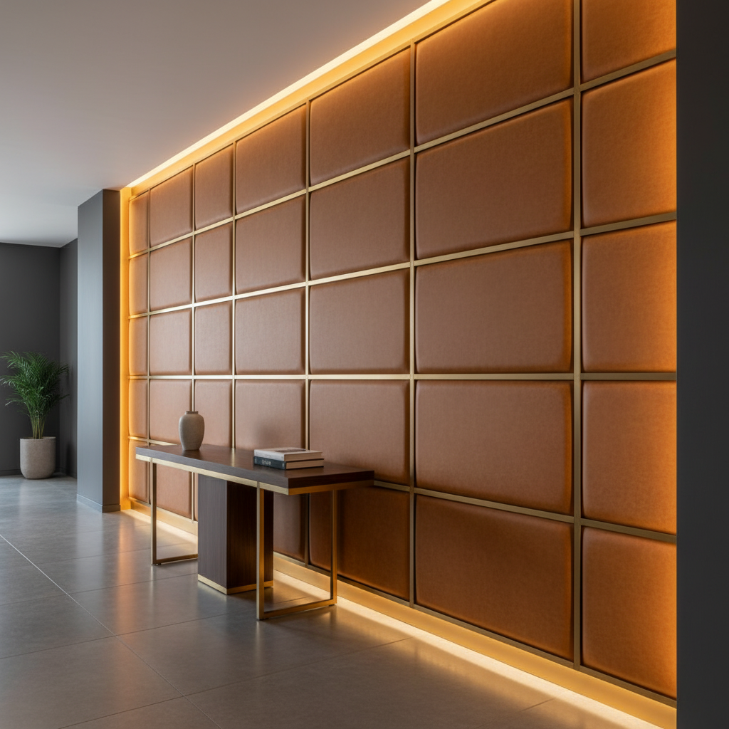 Aarden - Gingerbread Silicone Hybrid Upholstered Wall Panel | Architectural Fabrics
