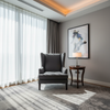 Fine Leather Grain Deep Charcoal Upholstered Chair | Architectural Fabrics