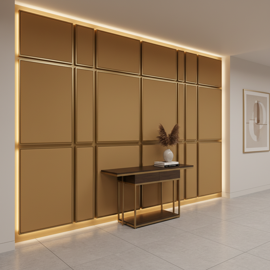 Maya Riviera - Buff Upholstered Wall Panel | Architectural Fabrics