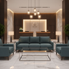 Fine Woven Texture Deep Teal Upholstered Sofa | Architectural Fabrics