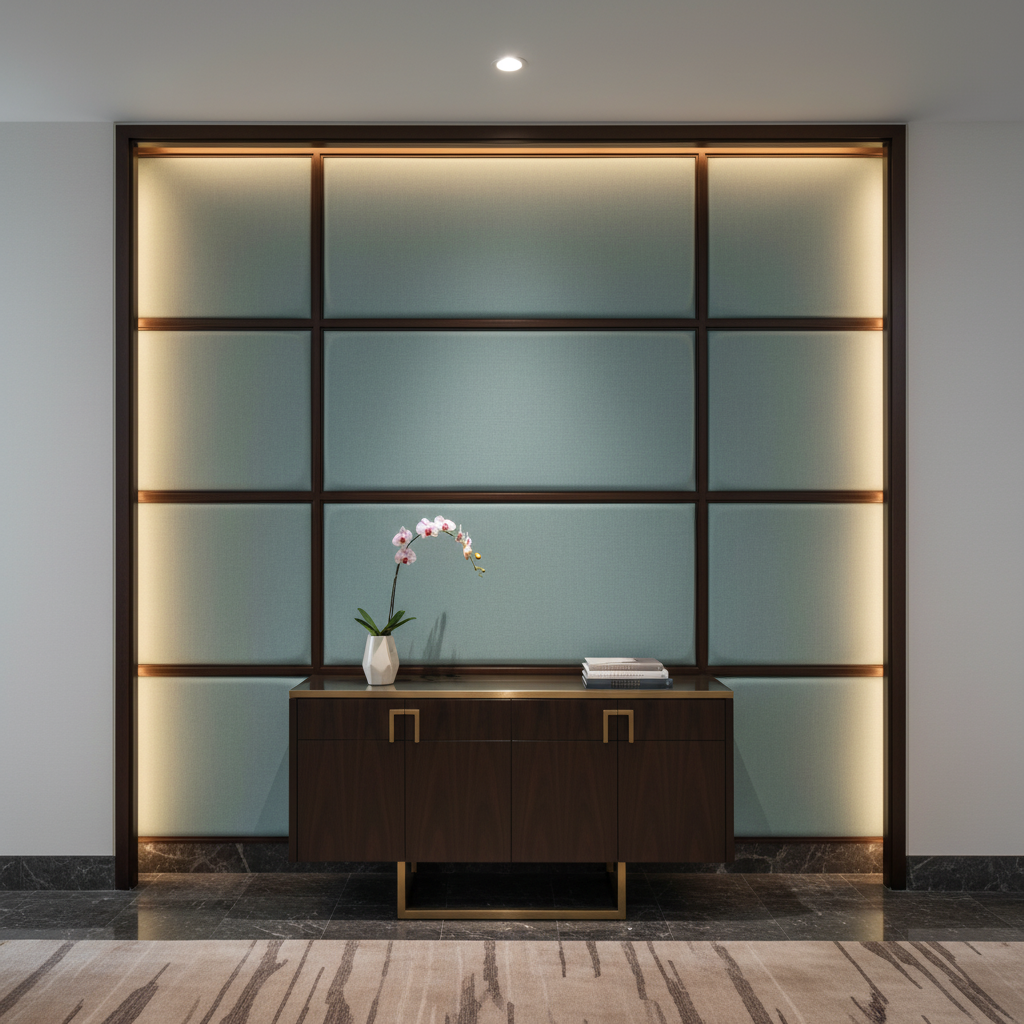 Nassau - Azure Upholstered Wall Panel | Architectural Fabrics