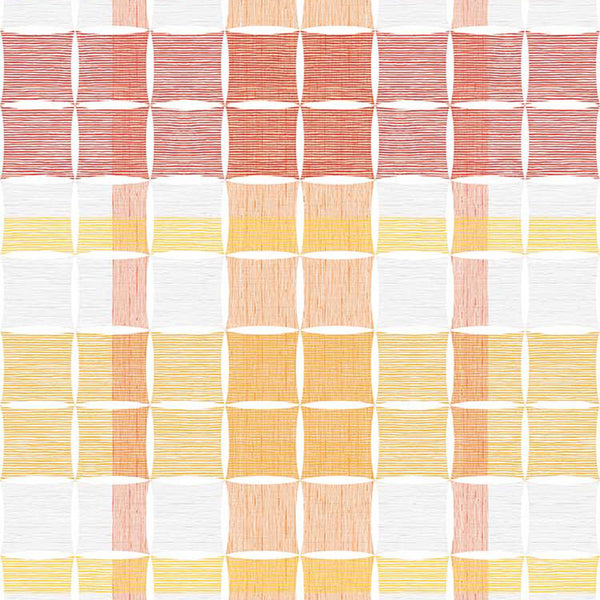 Bocce Plaid, Orange Juice Wallcoverings | Designtex
