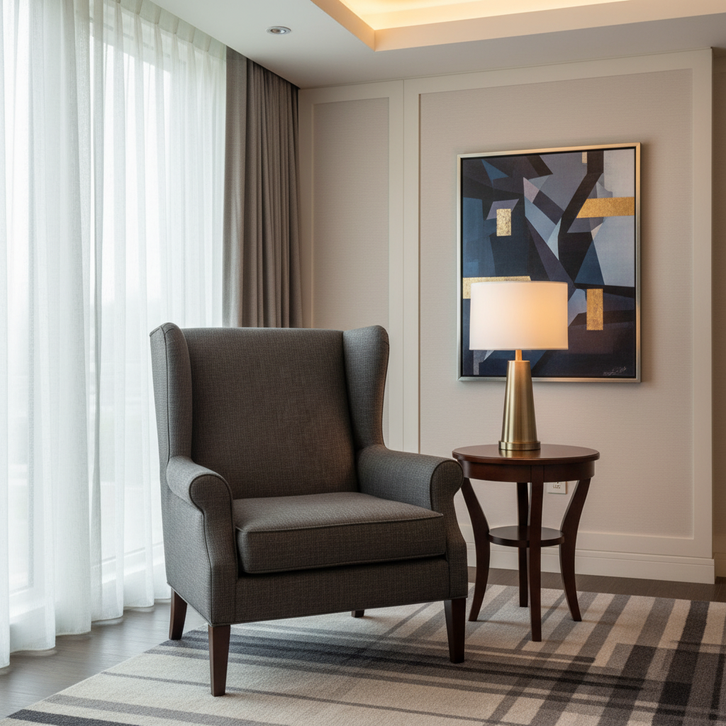 Fine Linen Weave Dark Graphite Upholstered Chair | Architectural Fabrics