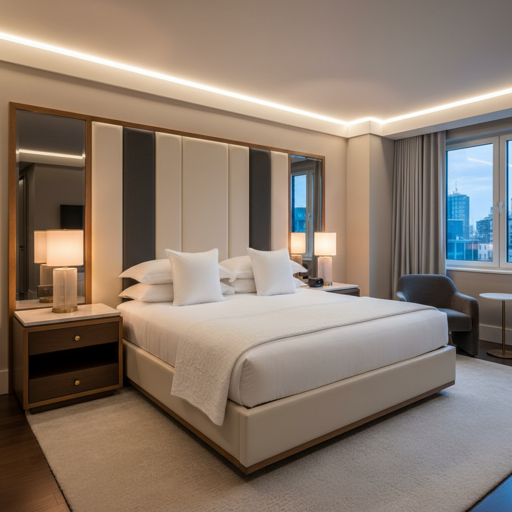 Palmyra Ivory Upholstered Headboard | Architectural Fabrics