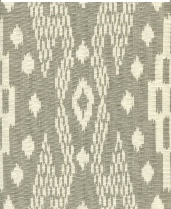 Andros Batik Grey on Tinted Linen Screen Printed Fabric | China Seas