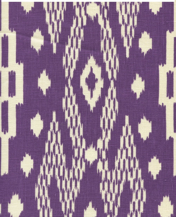 Andros Batik Purple on Tinted Linen Screen Printed Fabric | China Seas