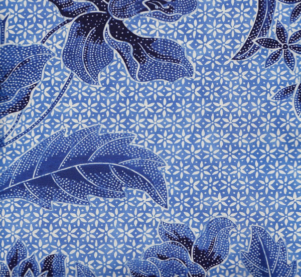 Andros Batik Blues Screen Printed - Off-White Fabric | China Seas