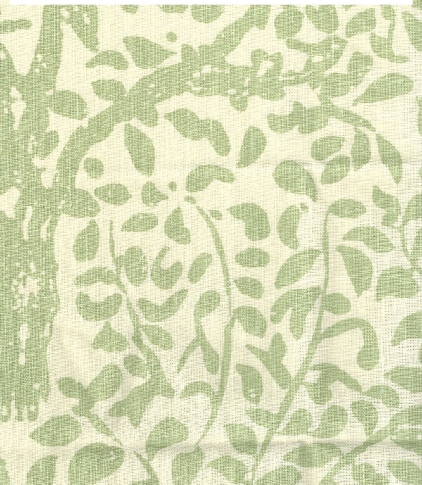 Arbre de Matisse Neutral Soft Neutral Soft French Green on Tinted Linen Screen Printed Fabric | China Seas