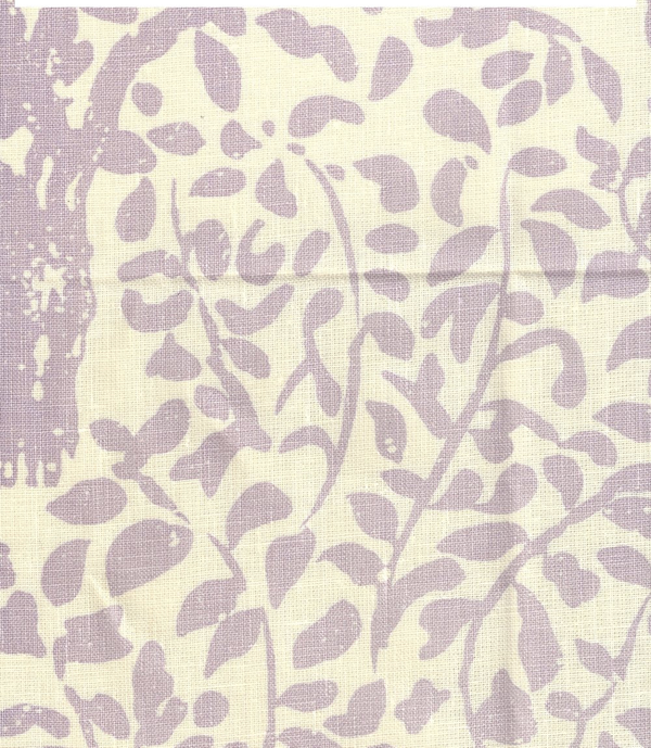 Arbre de Matisse Neutral Soft Neutral Soft Lavender on Tinted Linen Screen Printed Fabric | China Seas