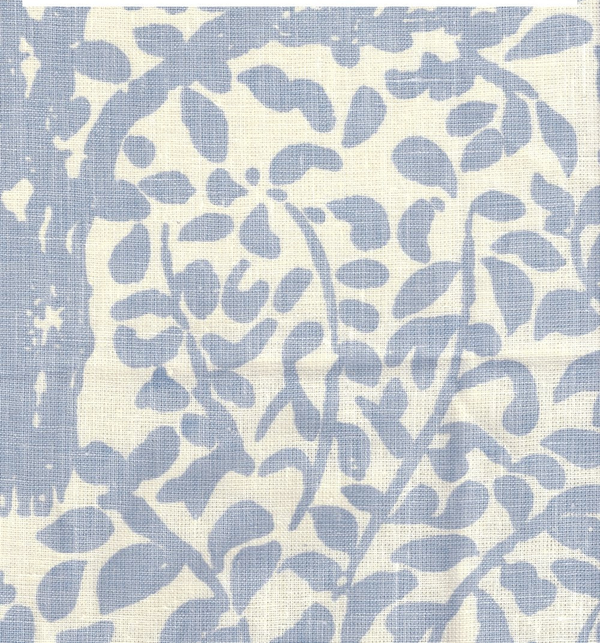 Arbre de Matisse Neutral Soft Neutral Soft Windsor Blue on Tinted Linen Screen Printed Fabric | China Seas